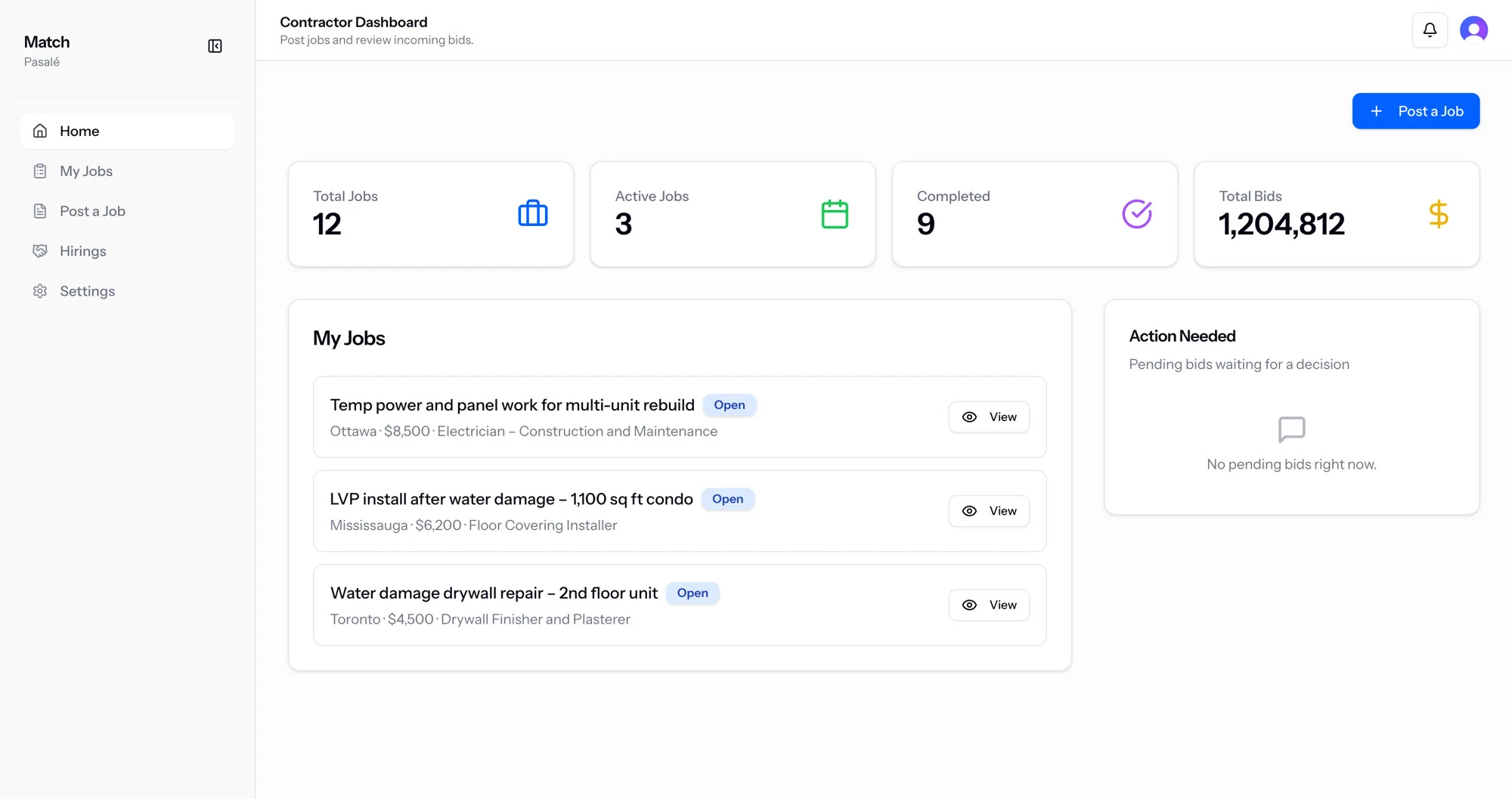 Match Dashboard Preview